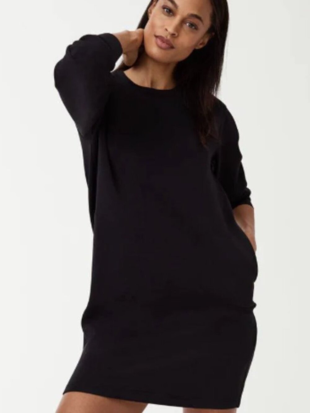 SPANX AirEssentials long sleeve crew neck dress NWT Very Black size 1X